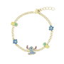PEERS HARDY - Bracelet Stitch Disney - Bracelet détaillé avec charm Stitch, motifs ananas et fleurs bleues
