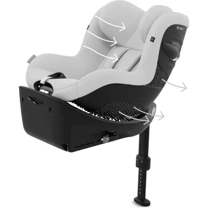 Cybex Siège auto pivotant Sirona G i-Size - 3 mois à 4 ans (61-105 cm, 19 kg) - Norme i-Size, protection latérale L.S.P., base ISOFIX 360°, inclinaisons, Fog Grey Cybex Siège auto pivotant Sirona G i-Size - 3 mois à 4 ans (61-105 cm, 19 kg) - Norme i-Size, protection latérale L.S.P., base ISOFIX 360°, inclinaisons, Fog Grey