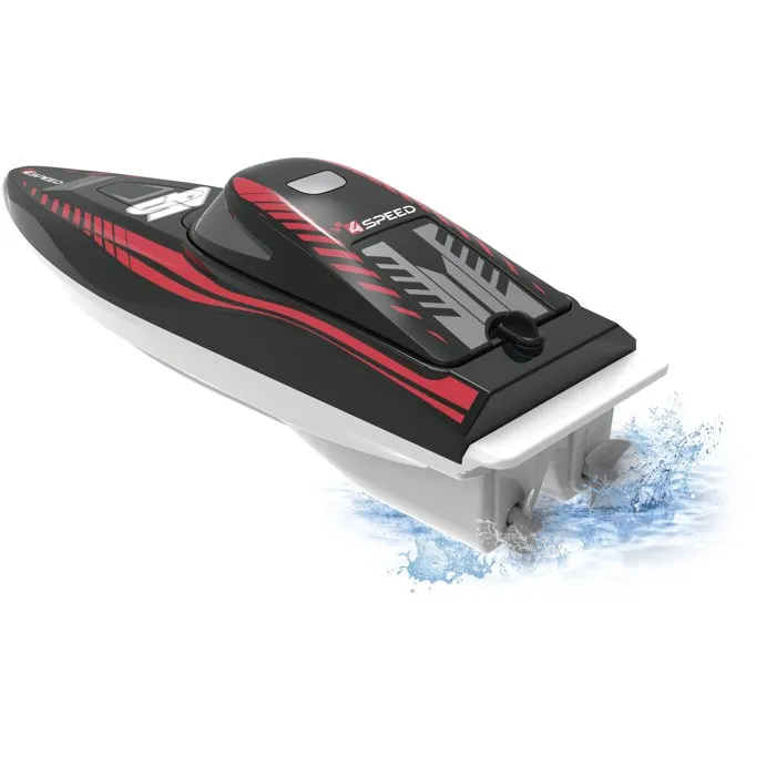 Silverlit - Bateau Radiocommandé 4SPEED Nitro Wave - Échelle 1/18 - 2,4 GHz - Vitesse 6 km/h - Avec Effets LED - Batterie Rechargeable - À Partir de 5 Ans
