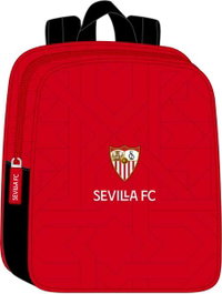 Safta - Mochila guarderia adapt.carro sevilla fc - Sac à dos adapté poussette enfant 22x27x10 cm - Polyester 600D - Rouge et noir