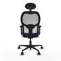 Piqueras y Crespo Chaise de Bureau avec Appui-tête 2D036N1 Bleu clair