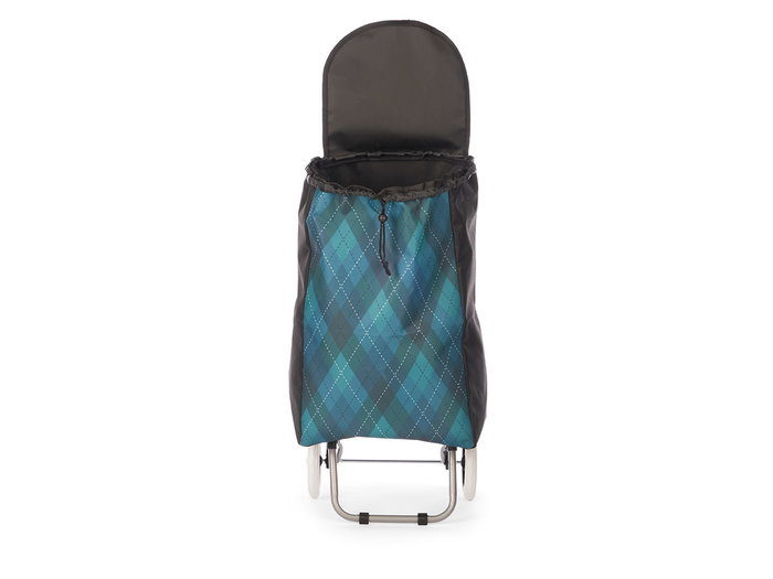KINVARA Chariot de courses 2 roues motif losanges Vert