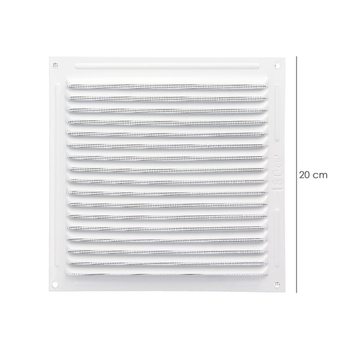 WOLFPACK LINEA PROFESIONAL Grille de ventilation en aluminium blanc avec moustiquera 200 x 200 mm