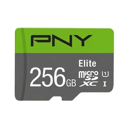 PNY Carte mémoire microSDXC Elite 256 Go - Classe 10 UHS-I U1 - Vitesse jusqu'à 100 Mo/s - Pour smartphone, tablette, action cam et drone