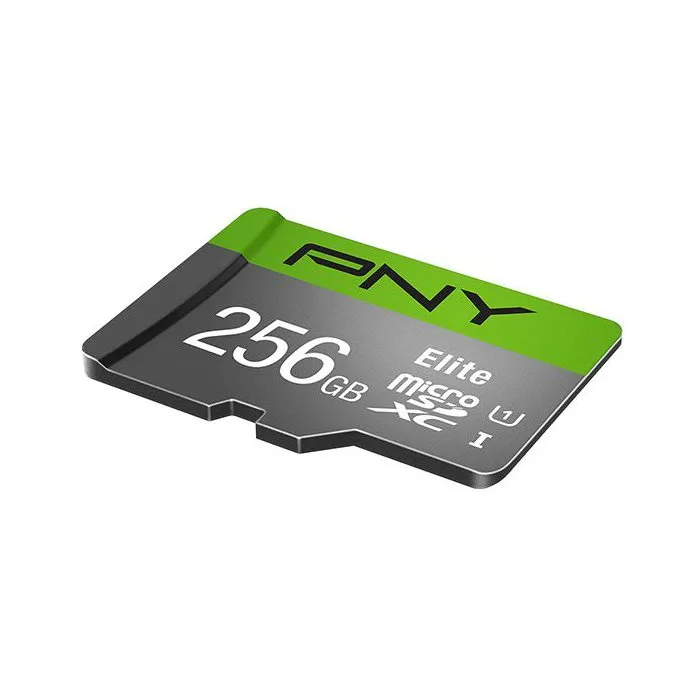 PNY Carte mémoire microSDXC Elite 256 Go - Classe 10 UHS-I U1 - Vitesse jusqu'à 100 Mo/s - Pour smartphone, tablette, action cam et drone