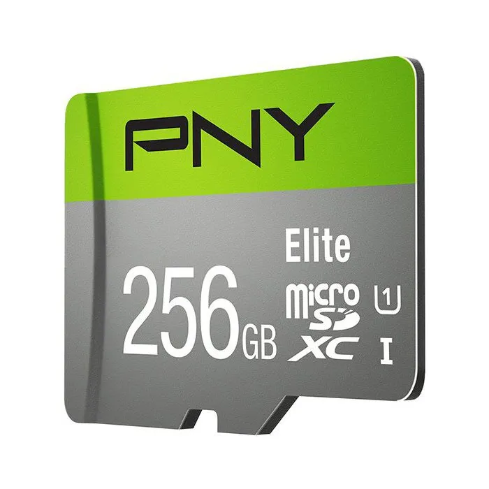 PNY Carte mémoire microSDXC Elite 256 Go - Classe 10 UHS-I U1 - Vitesse jusqu'à 100 Mo/s - Pour smartphone, tablette, action cam et drone