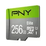 PNY Carte mémoire microSDXC Elite 256 Go - Classe 10 UHS-I U1 - Vitesse jusqu'à 100 Mo/s - Pour smartphone, tablette, action cam et drone
