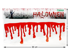 Autocollant Gouttes de Sang Décoration Halloween 30x11 cm