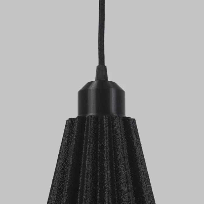 LINDOR Lampe Suspendue "Lindor" Noir/Fleuron Noir/Câble Noir E27 Moderne Design Écologique Compatible LED