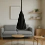 LINDOR Lampe Suspendue "Lindor" Noir/Fleuron Noir/Câble Noir E27 Moderne Design Écologique Compatible LED