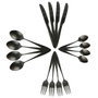 Home Deco Factory Set de couverts 16 pièces noir en acier inoxydable