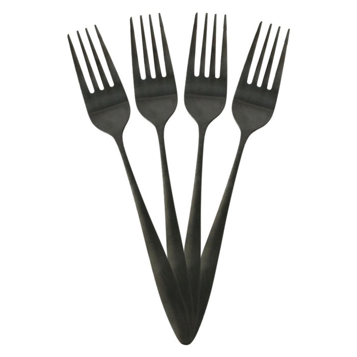 Home Deco Factory Set de couverts 16 pièces noir en acier inoxydable