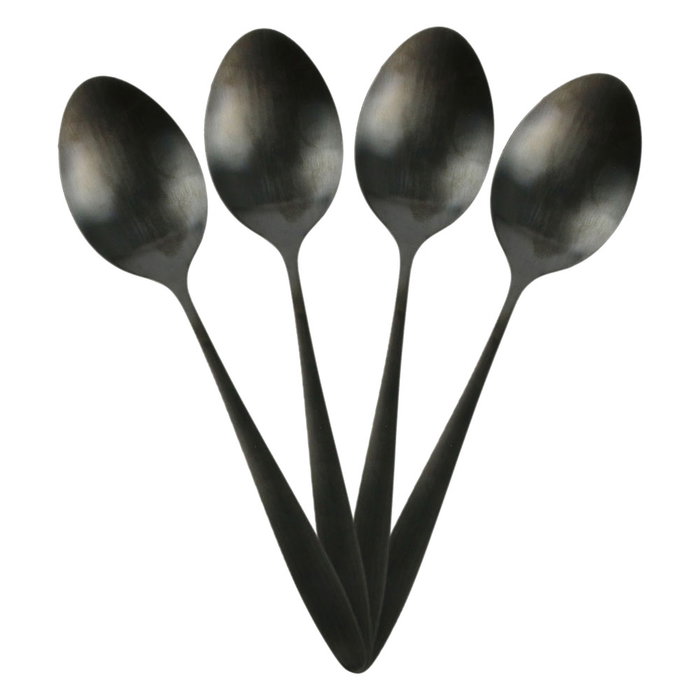 Home Deco Factory Set de couverts 16 pièces noir en acier inoxydable