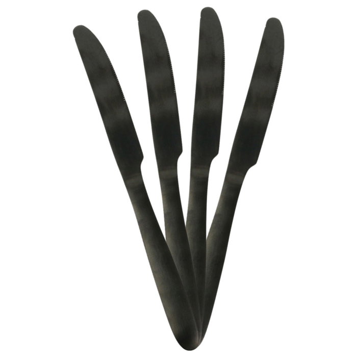 Home Deco Factory Set de couverts 16 pièces noir en acier inoxydable