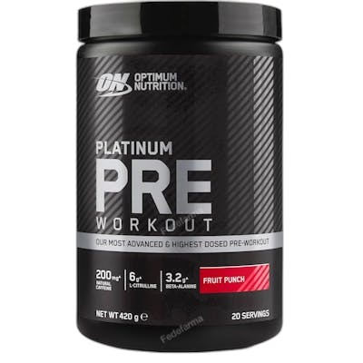 OPTIMUM NUTRITION Platinum Pre Workout Tropical 420G - Pré-entraînement énergétique en poudre saveur tropicale OPTIMUM NUTRITION Platinum Pre Workout Tropical 420G - Pré-entraînement énergétique en poudre saveur tropicale