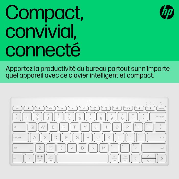 HP 350 WHT Compact Multi-Device Clavier Blanc
