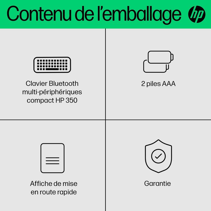 HP 350 WHT Compact Multi-Device Clavier Blanc