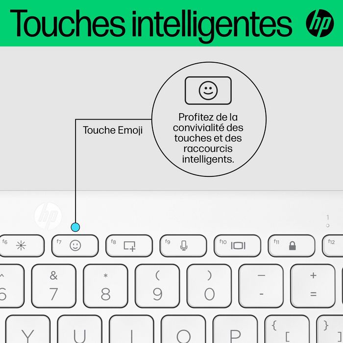 HP 350 WHT Compact Multi-Device Clavier Blanc