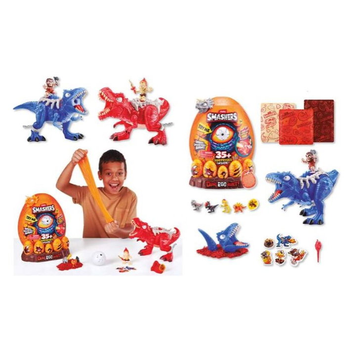 Zuru Smashers Œuf Dinosaure avec 35 surprises, effet vapeur, lumières et sons