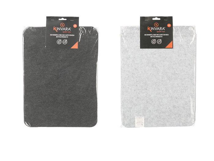 Kinvara Set de 4 Sets de Table Rectangulaire Assortis Gris Clair et Foncé 33x48 cm (Set de 12)