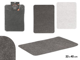 Kinvara Set de 4 Sets de Table Rectangulaire Assortis Gris Clair et Foncé 33x48 cm (Set de 12)