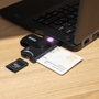 TooQ Lecteur de cartes intelligentes USB-A pour DNI électronique 4.0, ISO7816, SIM/SD/TF, Noir