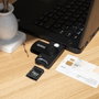 TooQ Lecteur de cartes intelligentes USB-A pour DNI électronique 4.0, ISO7816, SIM/SD/TF, Noir