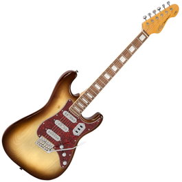 VINTAGE Revo Deluxe - Cappuccino Burst Guitare électrique double cutaway corps okoumé
