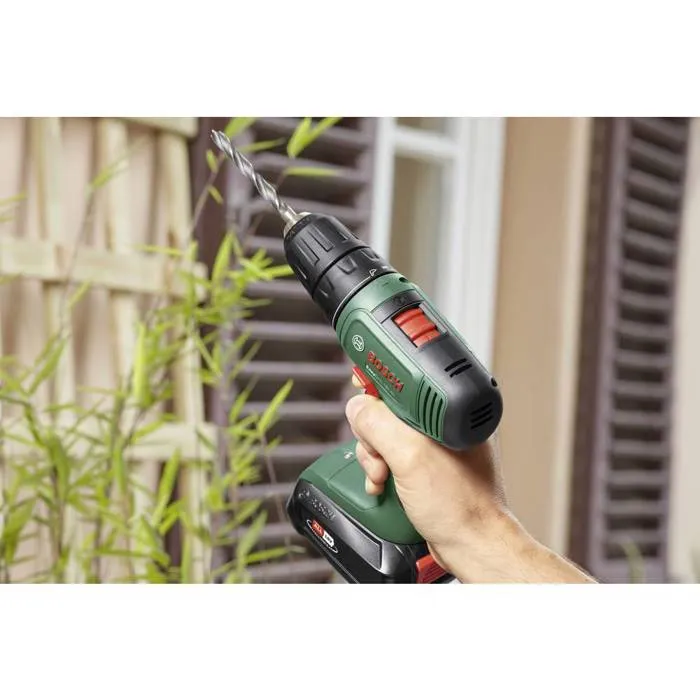 Bosch EasyDrill 18V-40 Perceuse-Visseuse sans Fil 18V avec 2 Batteries 2,0Ah + Chargeur AL18V-20 et Mallette de Transport, 2 Vitesses, 20 Positions de Couple