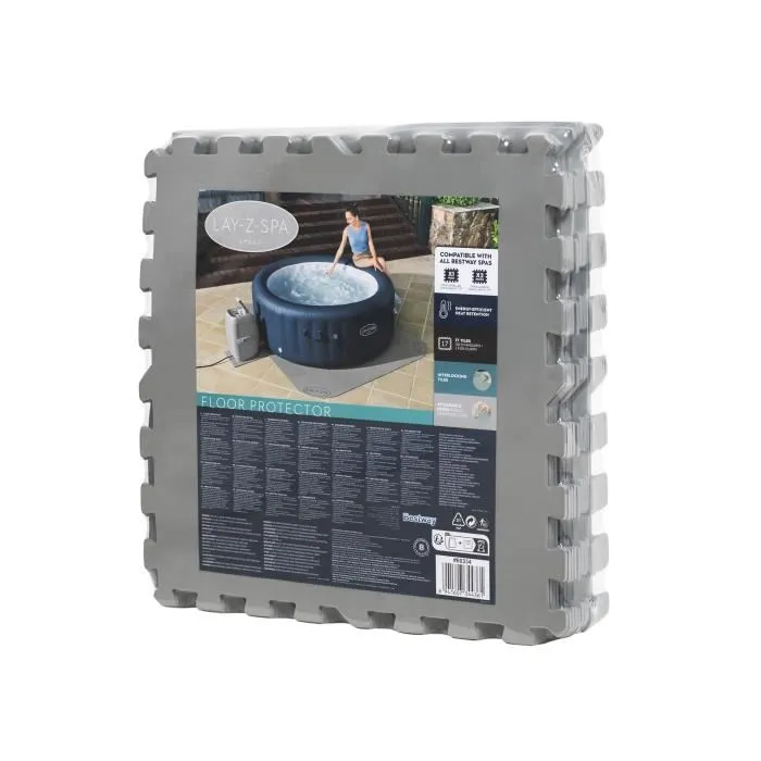 Bestway - Tapis de sol pour spa carré ou rond Lay-Z-Spa 196 x 196 cm - Isolation améliorée, protection durable, couleur grise Bestway - Tapis de sol pour spa carré ou rond Lay-Z-Spa 196 x 196 cm - Isolation améliorée, protection durable, couleur grise