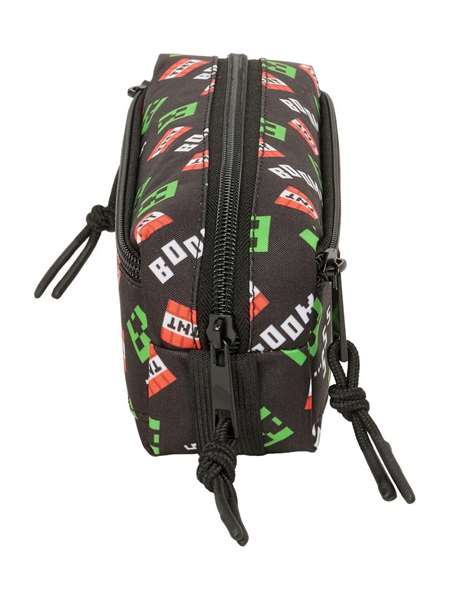 Safta - Porte-tout Triple Minecraft 22 cm avec élastique, pour rangement scolaire et bureau, dimensions 22 x 8,5 x 6 cm, à partir de 36 mois