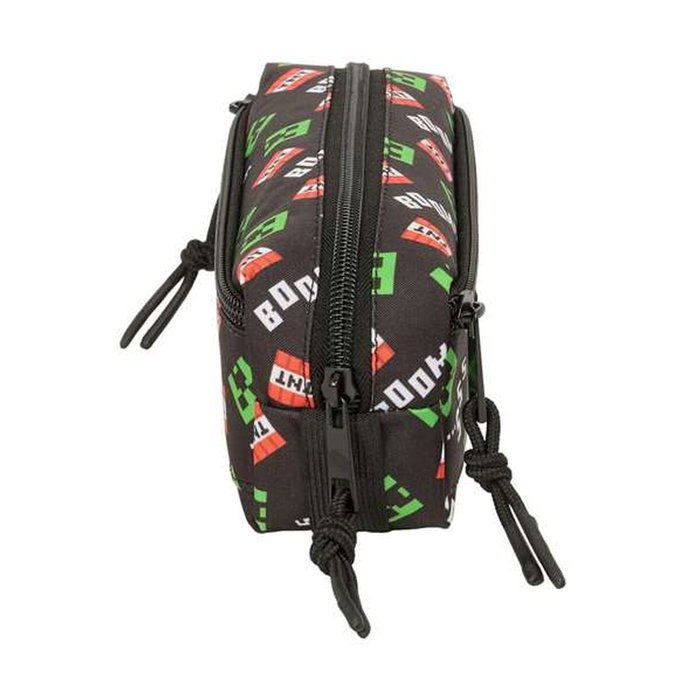 Safta Trousse Fourre-Tout Triple Minecraft Noir 22 x 8,5 x 6 cm