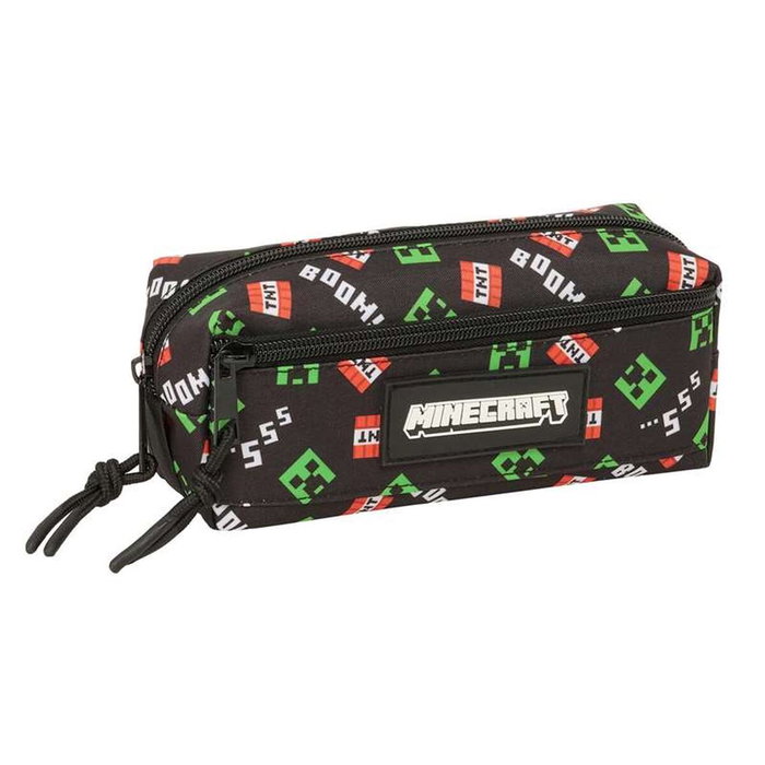 Safta Trousse Fourre-Tout Triple Minecraft Noir 22 x 8,5 x 6 cm