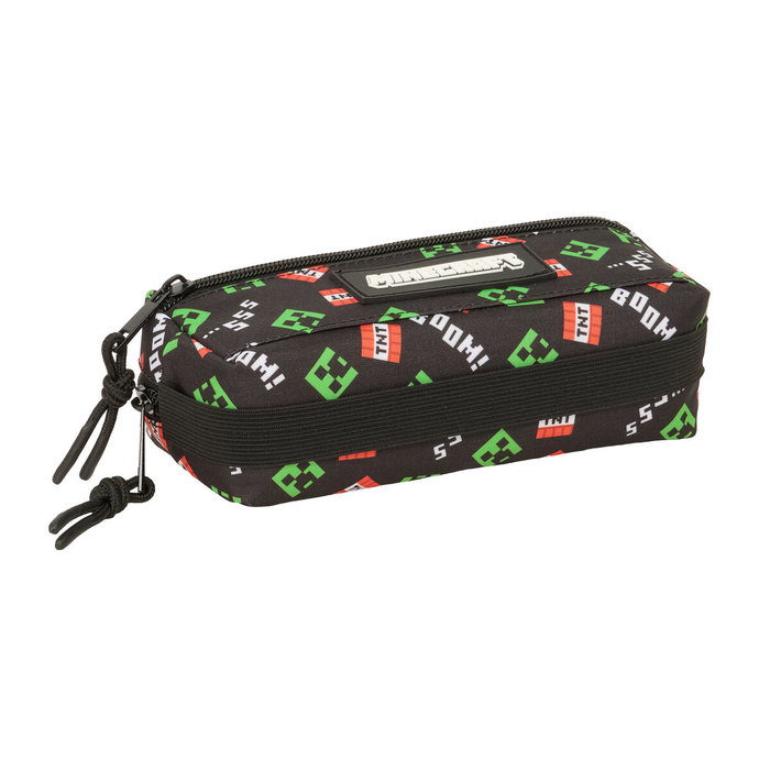 Trousse Fourre-Tout Triple Minecraft Noir 22 x 8,5 x 6 cm Trousse Fourre-Tout Triple Minecraft Noir 22 x 8,5 x 6 cm