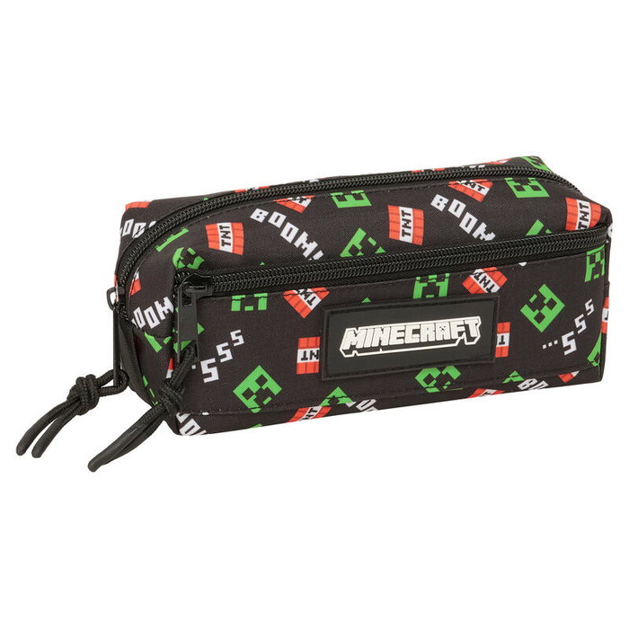 Safta Trousse Fourre-Tout Triple Minecraft Noir 22 x 8,5 x 6 cm