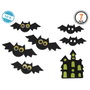 BigBuy Home Décoration d'Halloween Chauve-souris 7 Pièces avec Château