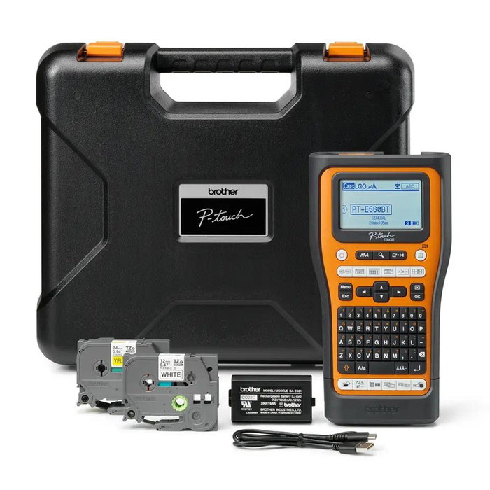 Brother P-touch E560BTVP Rotulador Industrial avec Bluetooth 5.0, Écran LCD 3 Lignes, Coup Automatique, Kit Professionnel Batería Li-ion Maletin Cintas Incluidas Brother P-touch E560BTVP Rotulador Industrial avec Bluetooth 5.0, Écran LCD 3 Lignes, Coup Automatique, Kit Professionnel Batería Li-ion Maletin Cintas Incluidas