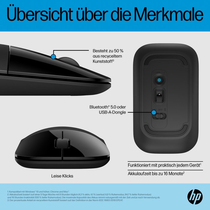 HP Souris Z3700 noire bi-mode HP Souris Z3700 noire bi-mode