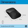 HP Souris sans fil Z3700 - Souris bi-mode Bluetooth et USB, noire avec matériaux recyclés, capteur optique 1600 DPI