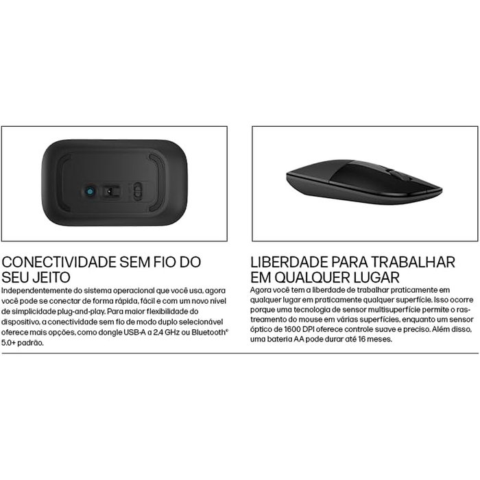 HP Z3700 Souris sans fil dual mode noir