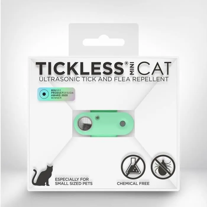 Tickless - TICKLESS MINI CAT - Répulsif ultrason chat - Protection contre les tiques et puces - Couleur Mentha Green