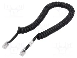 DIGITUS Câble téléphonique spiral noir RJ10 2m