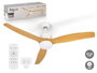 Argon Ventilateur de Plafond avec Lumière 3 Pales Effet Bois 116x45x116 cm Moteur DC Télécommande