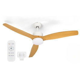 ARGON Ventilateur de plafond avec lumière, 3 pales effet bois, 40W