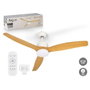 ARGON Ventilateur de plafond avec lumière, 3 pales effet bois, 40W