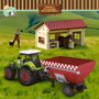 Tachan Set de Ferme Jouet 7 Pièces avec Tractor, Vaches et Figurine T01050 - Tractor à Friction avec Remorque, Lumières et Sons