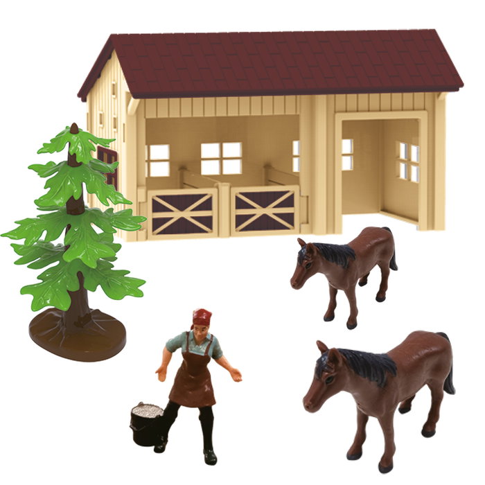 Tachan Set de Ferme Jouet 7 Pièces avec Tractor, Vaches et Figurine T01050 - Tractor à Friction avec Remorque, Lumières et Sons