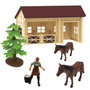 Tachan Set de Ferme Jouet 7 Pièces avec Tractor, Vaches et Figurine T01050 - Tractor à Friction avec Remorque, Lumières et Sons