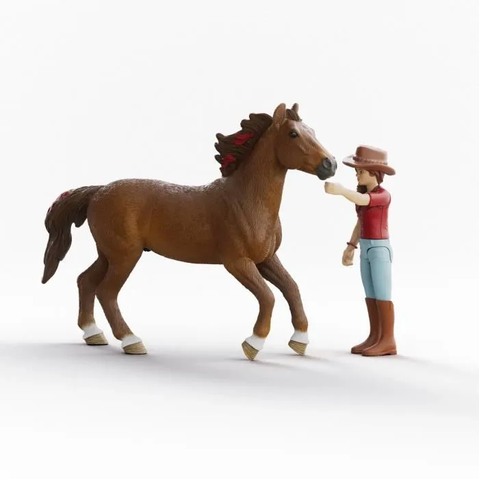 Schleich 42711 Horse Club - Figurines Hannah et Cayenne, pour enfants des 4 ans, jeux créatifs