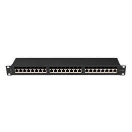 Lanberg Panneau de brassage 24 ports Cat6a F/UTP Noir 1U